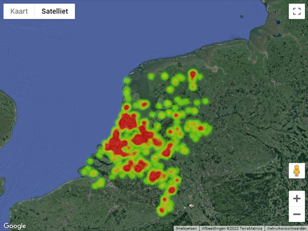 Heatmap bezoekers datatool bezoekers Limburg Marketing
