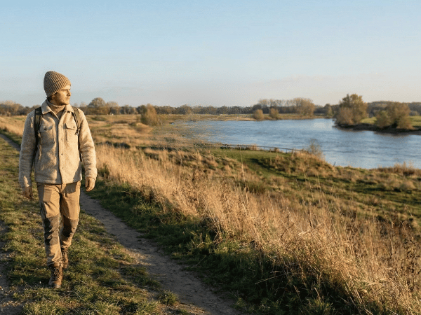 Wandern entlang der ufer der maasplassen
