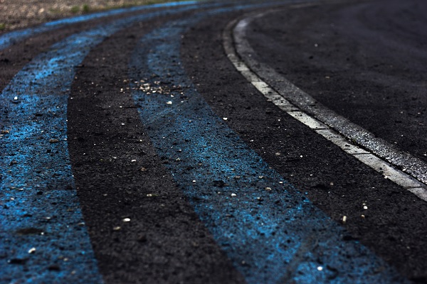 Stockfoto van asfalt op een ovaal race circuit