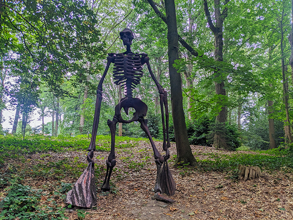 beeld van een skelet in het odapark